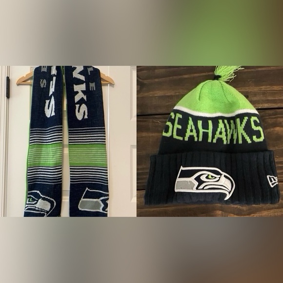 Nfl Apparel Accessories - Seattle Seahawks NFL official scarf and beanie